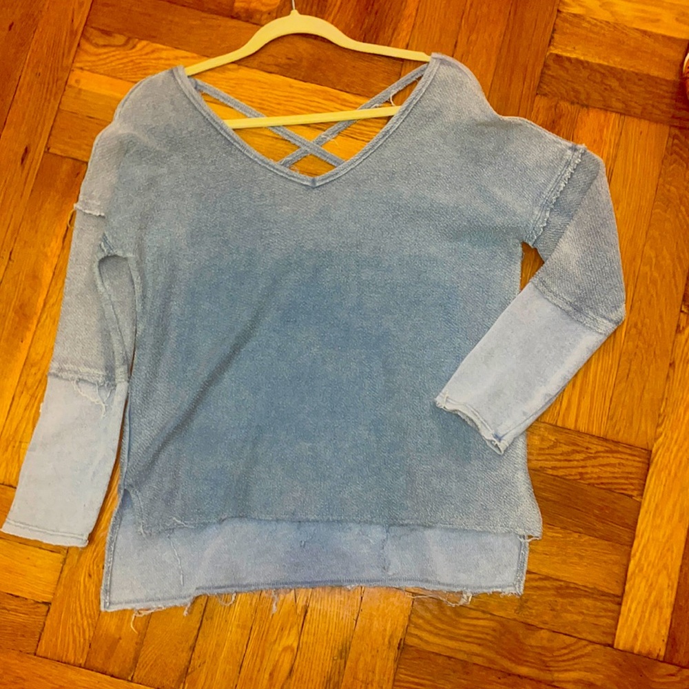 Anama oversized hi low sweater in denim look